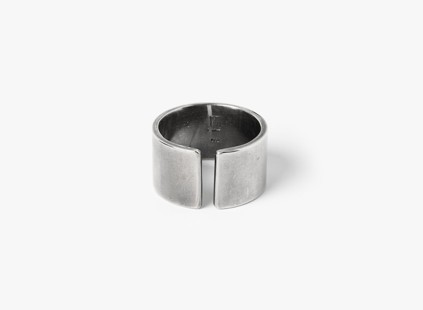 12.5mm x 2mm adjustable, open ended ring is hand forged in our lower east side studio using reclaimed sterling silver