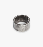 hand forged ring is made from a dense 13mm x 2mm  sterling silver plate and is distressed to create an aged finish