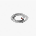 hand-distressed single band, wrapped silver ring features four rubies at the tip