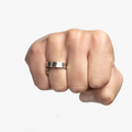 this 6mm sterling silver hand forged wrap ring is finished with 6 black diamonds