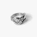 sterling ring is hand distressed and features a large chain link