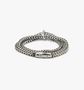 this 3 wrap snake link is finished with a sterling silver tube
