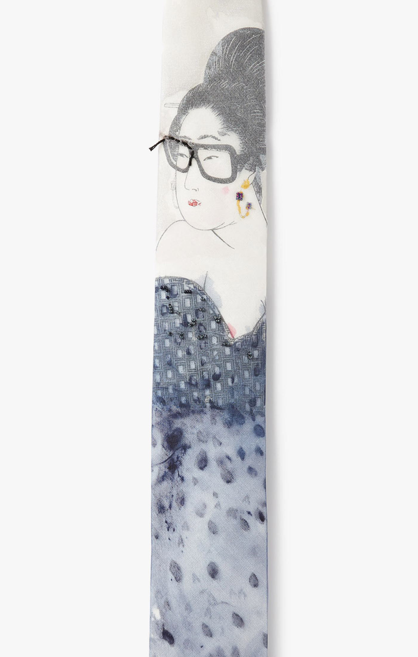 in this collaboration with artist donnie lee, 'memoirs of a naughty geisha', original illustrations of modern geishas wear title of work 'motif' kimonos and sport oversized glasses