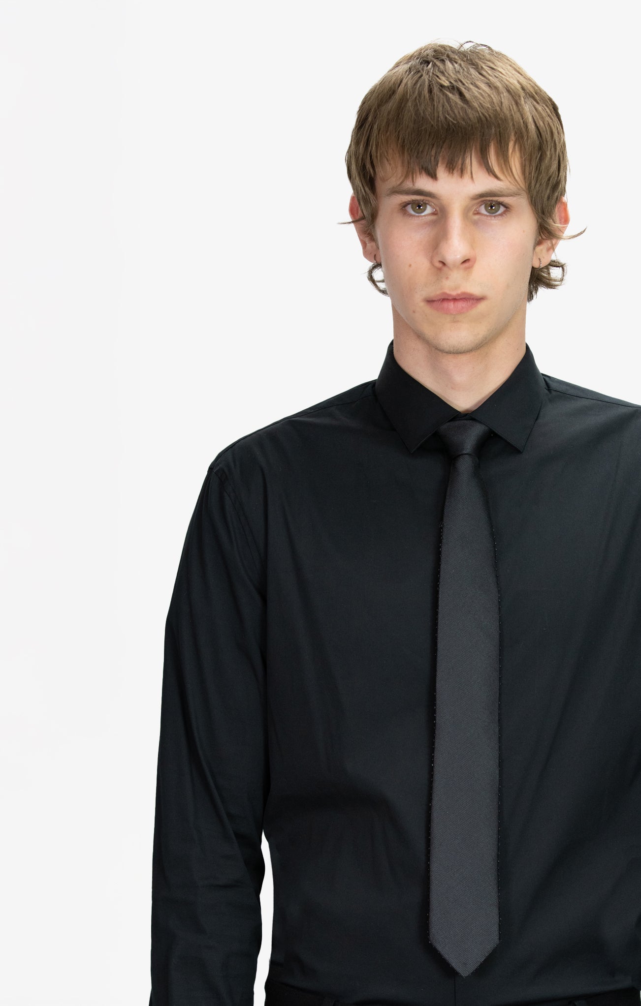 BLACK CAVIAR TRIM NECKTIE 1420