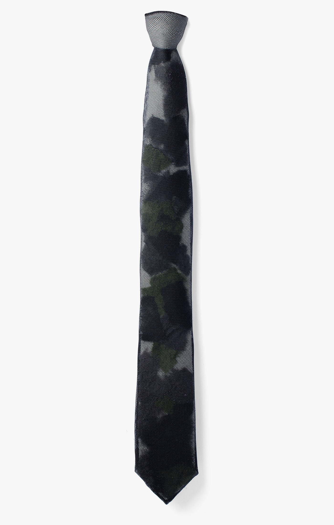 CRUNCHED CHIFFON IN SILK MESH NECKTIE