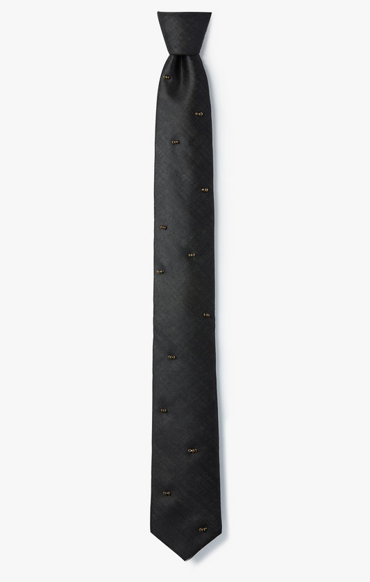 handmade beaded necktie, Italian wool, title of work