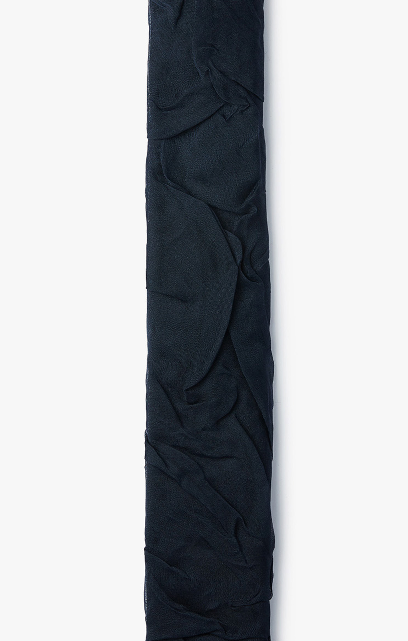 this solid ruched silk organza necktie is handmade in our lower east side studio