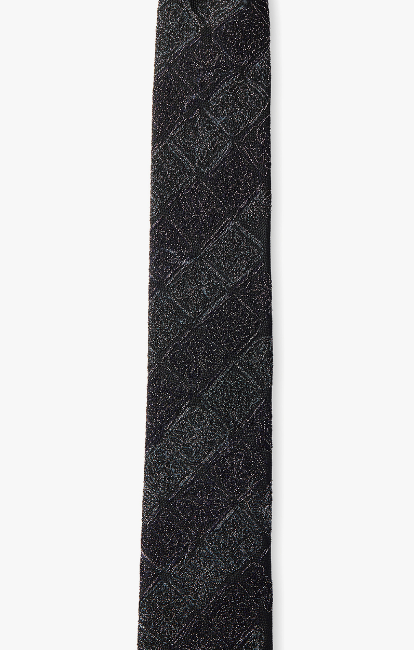 new york city tin ceiling motif is hand embroidered on this italian woven silk pique tie