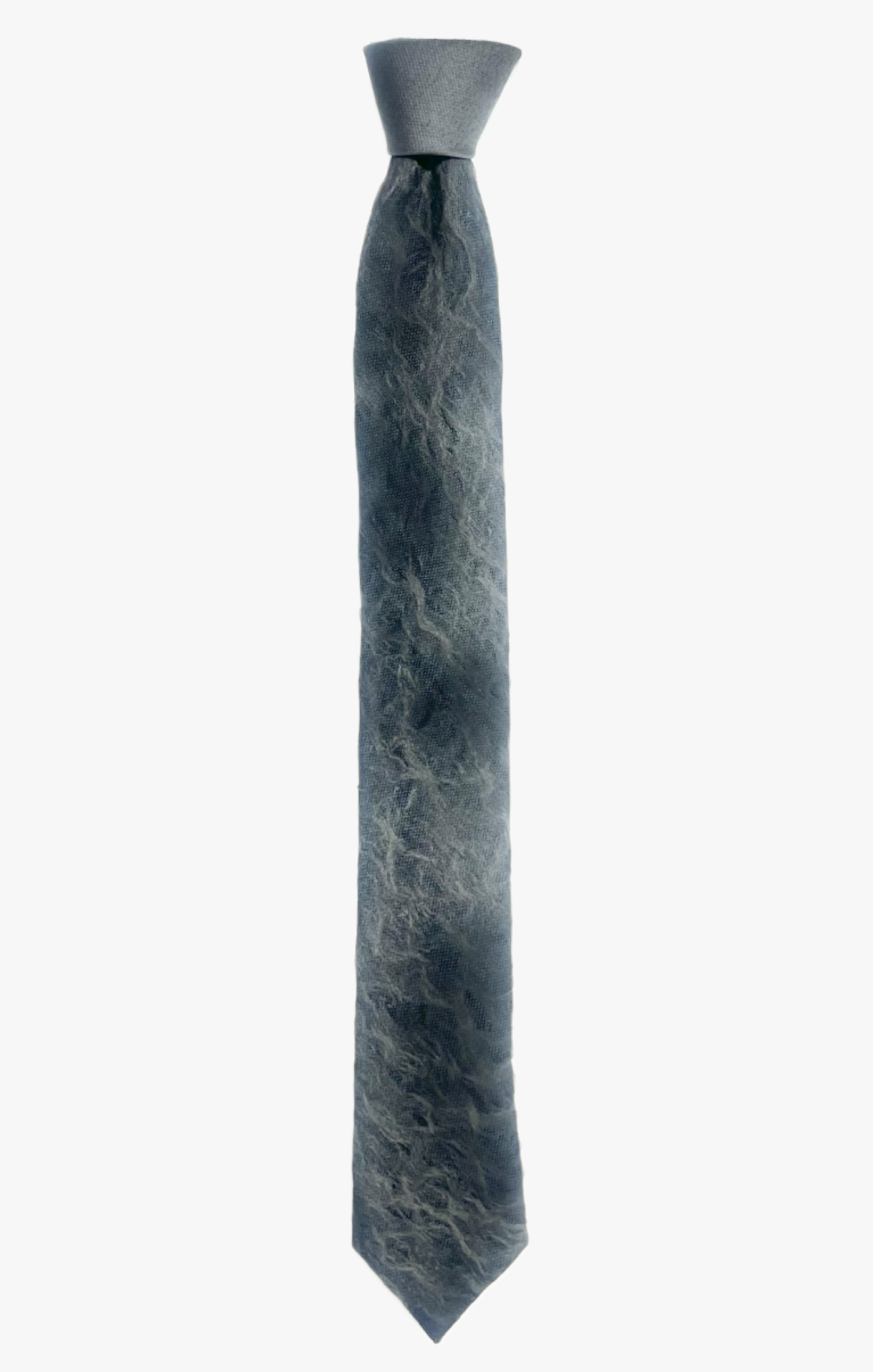 an unexpected blend of artistry and austerity, this tie features a dissected hand marbled organza that is then spray painted, creating a subtle yet dimensional texture