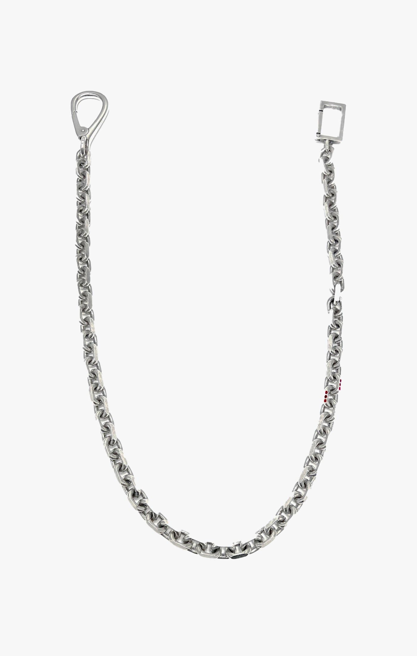 DIAMOND CUT CABLE CHAIN / INSET RUBY WALLET CHAIN 017