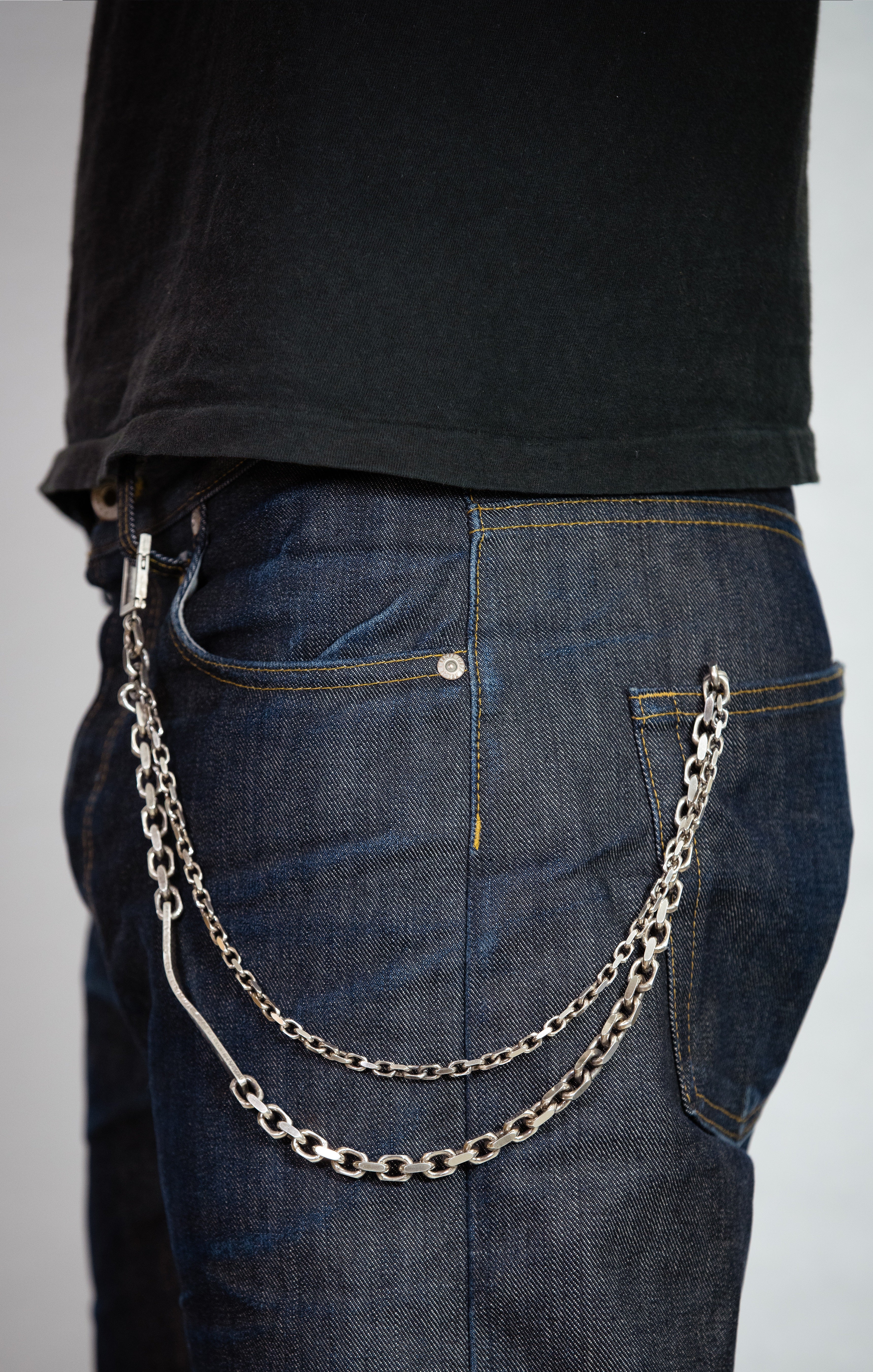DOUBLE CABLE WALLET CHAIN W/ STERLING CARD 022