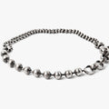 MIXED CHAIN BRACELET 257: this large ball to double wrap micro ball chain is made from sterling silver and finished with a carabiner lobster clasp