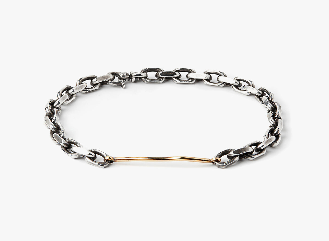 MIXED METAL STERLING SILVER / 18K YELLOW GOLD BRACELET 260