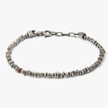 BEADED STONES SILVER CHIP BRACELET 281: this adjustable bracelet features organic sterling chip beads and is finished with a single ruby