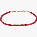 adjustable natural ruby bracelet is finished with 18k gold links