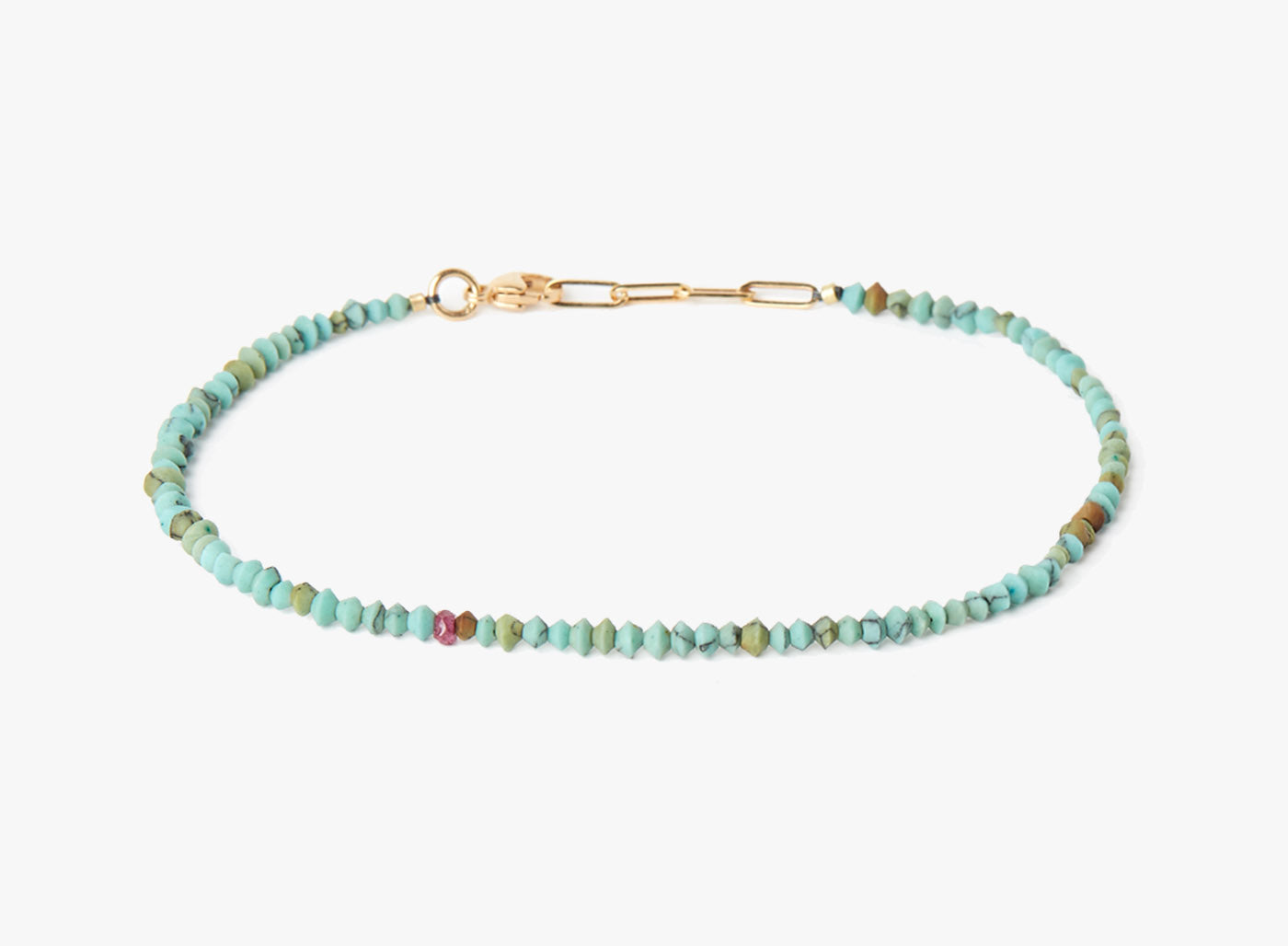 TURQUOISE BEADED STONES BRACELET 370