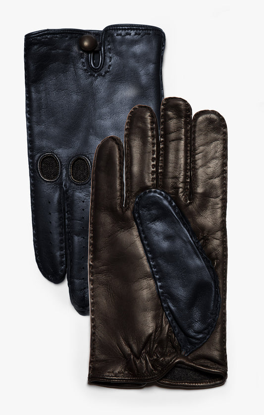 COLORBLOCKED LEATHER GLOVES