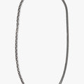 mixed chain sterling silver necklace by title of work, made up of a single diamond cut cable chain and double strand curb chain