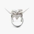 sterling silver hybrid moth/beetle ring features articulated wings