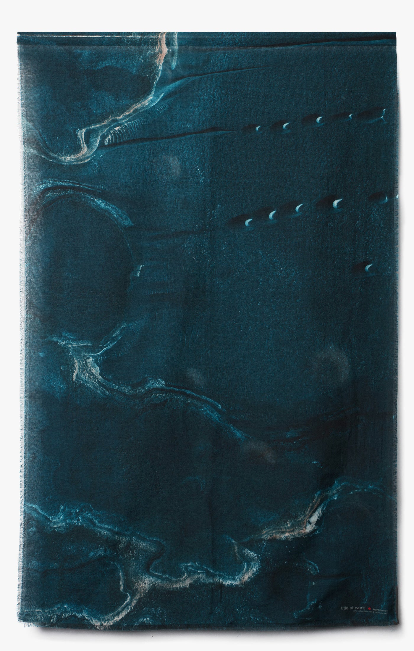 in collaboration with NASA, this limited edition scarf depicts the barkhanes dunes in the crater zone. this image was captured using the HiRISE camera