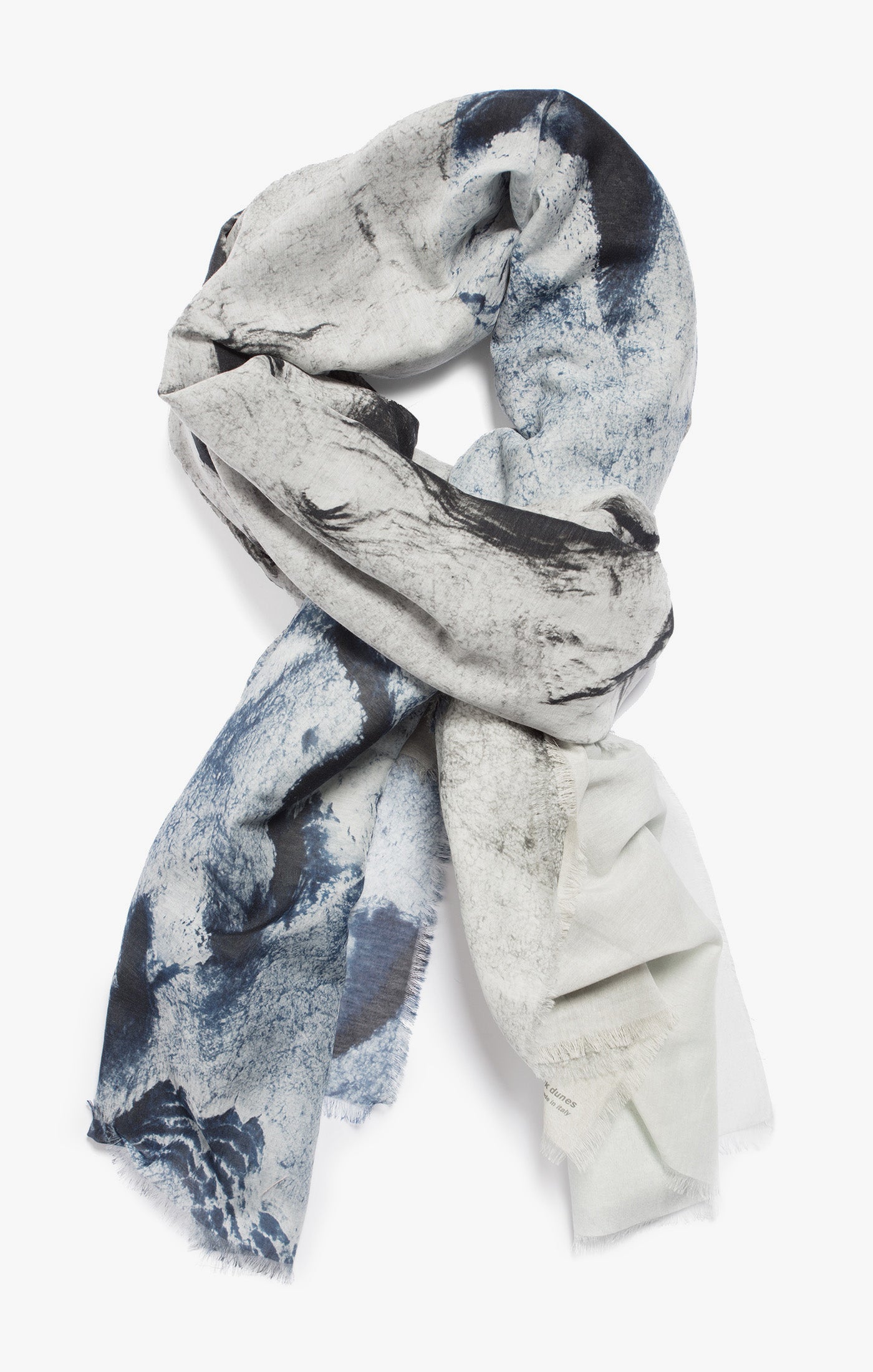 in collaboration with nasa, this limited edition scarf depicts the strata of hydrated minerals in the becquerel crater. this image was captured using the hirise camera