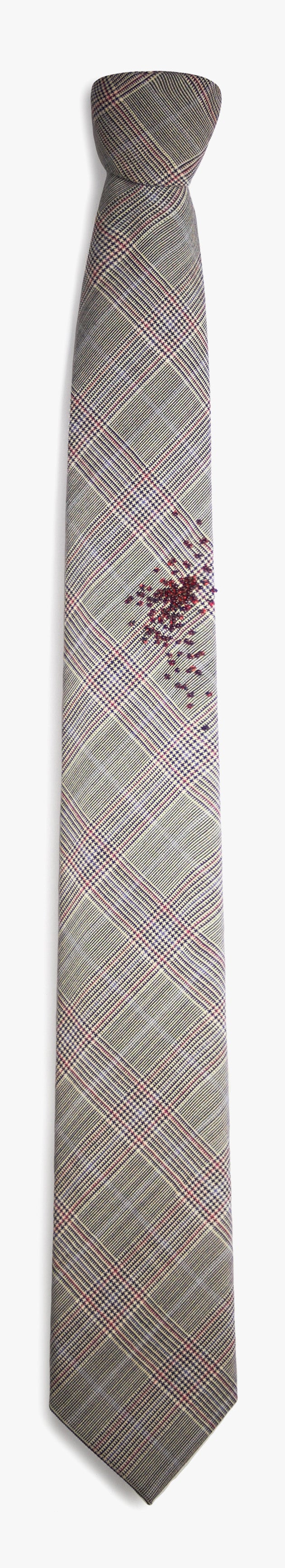 'INK STAIN' ON PLAID NECKTIE 123
